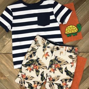 Size 5 H&M Preppy Beach Boy Shirt and Shorts set